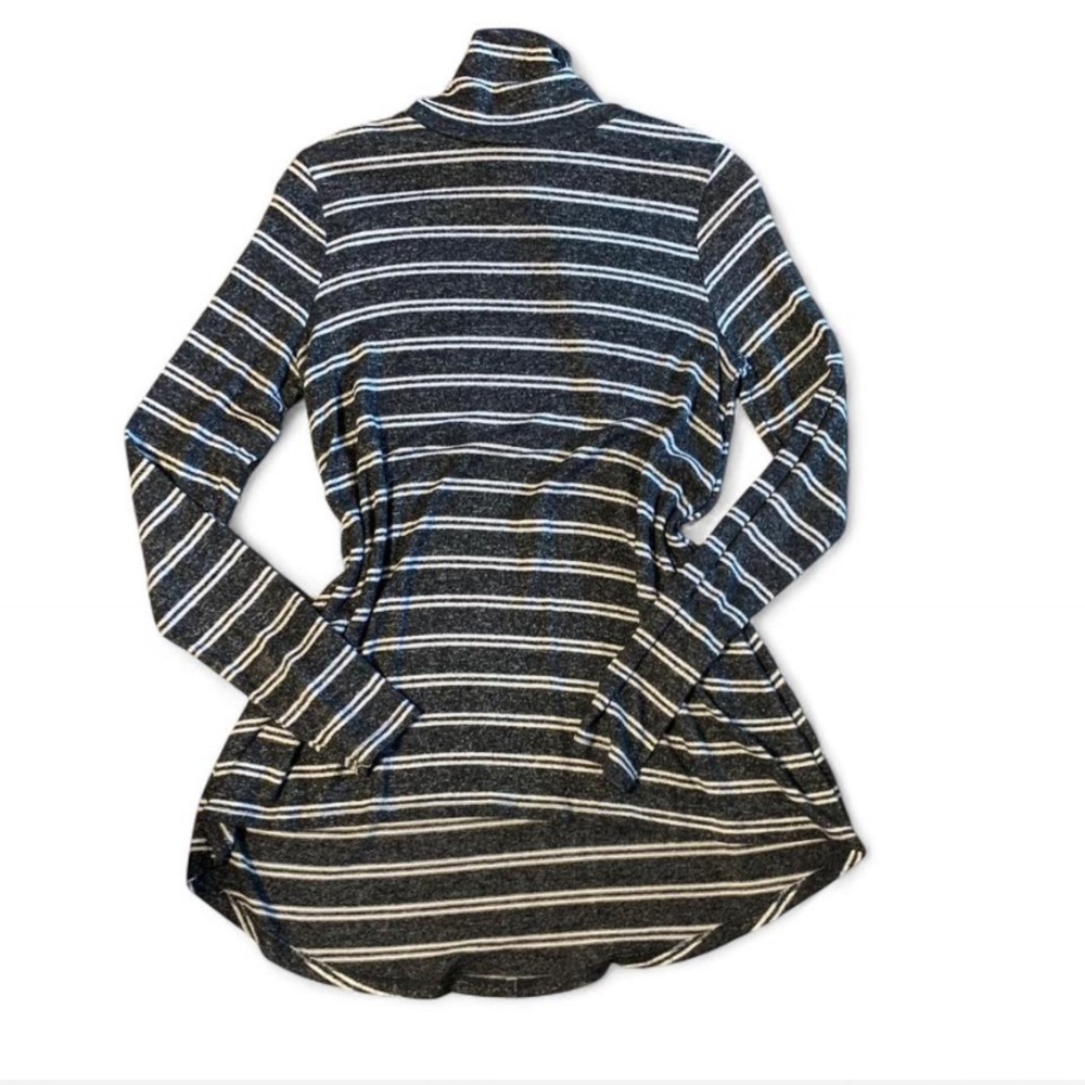 Striped Black and White Turtleneck Sweater